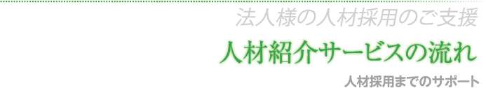 法人様の人材採用のご支援 人材紹介サービスの流れ 人材採用までのサポート